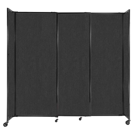 Versare StraightWall Sliding Portable Partition 7'2" x 6'10" Black Fabric 1482302